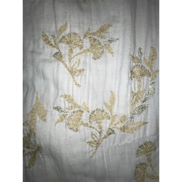 Anthropologie FLOREAT Atley White Floral Embroidered Peasant Blouse - Size L - Picture 4 of 11